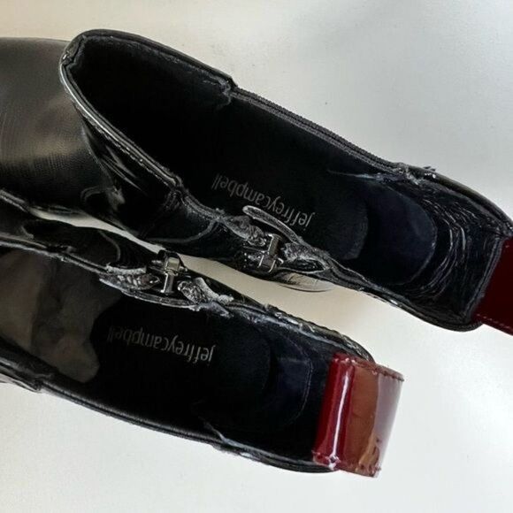 Jeffrey Campbell CORRODE CHELSEA BOOT IN BLACK LIZARD PRINT MULTI Size 6 - Picture 11 of 11